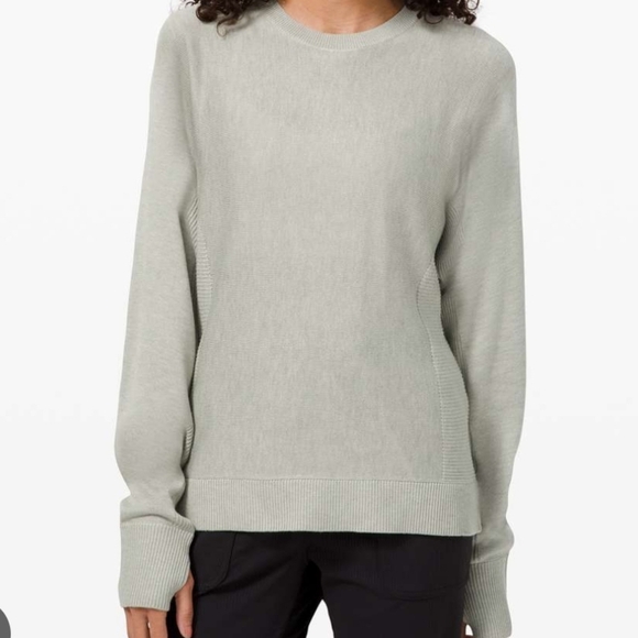 lululemon athletica Sweaters - Lululemon Cashlu Green Sage Crewneck Women's Sweater Sz M Athleasure Travel